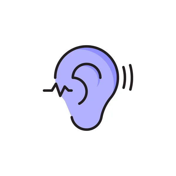 Symbol För Hörselsystem Dövhet Vektor Ikon Isolerad Vit Bakgrund — Stock vektor