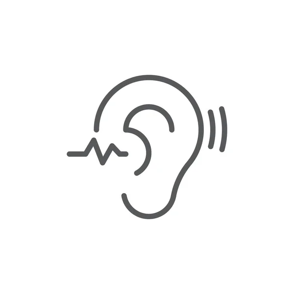 Assistive Listening Systems Symbol Deafness Vector Icon Isolated White Background — Stock Vector
