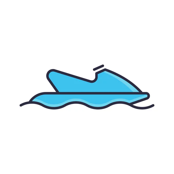 Vodní Skútr Vektor Ikona Symbol Moře Sport Izolované Bílém Pozadí — Stockový vektor