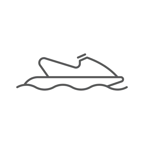 Vatten Scooter Vektor Ikon Symbol Hav Sport Isolerad Vit Bakgrund — Stock vektor