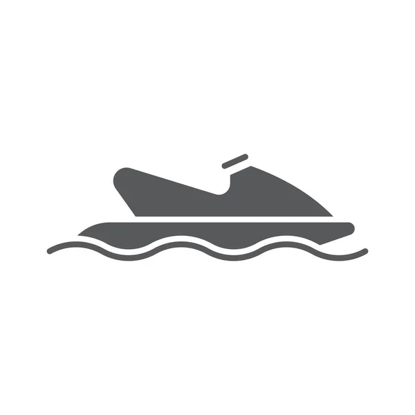 Водный Скутер Векторный Символ Морской Спорт Изолирован Белом Фоне — стоковый вектор