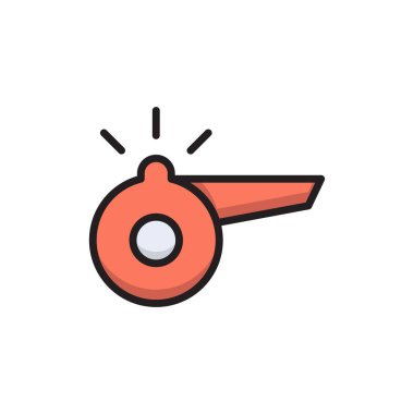 Beyaz arkaplanda ıslık sesi vektör simgesi sporu izole