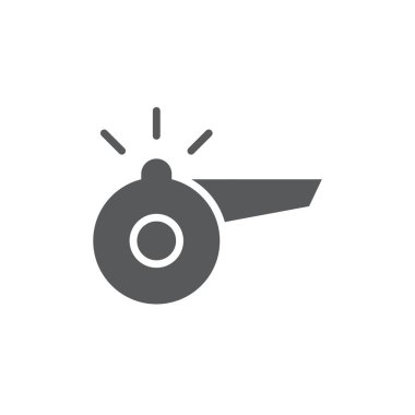 Beyaz arkaplanda ıslık sesi vektör simgesi sporu izole