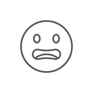 Endişeli Yüz simgesi vektör simgesi beyaz arkaplanda izole