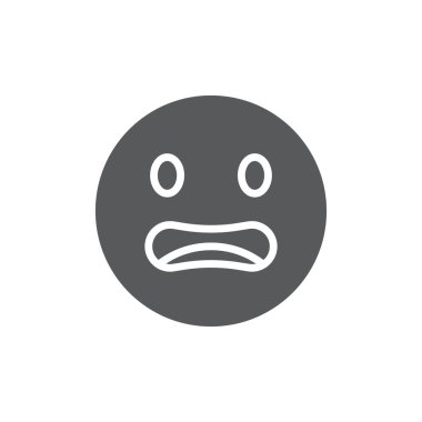 Endişeli Yüz simgesi vektör simgesi beyaz arkaplanda izole