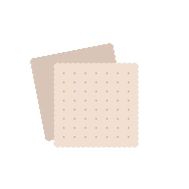 Beyaz arka planda izole edilmiş Yahudi Matzah veya matzo vektör simgesi