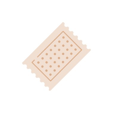 Beyaz arka planda izole edilmiş Yahudi Matzah veya matzo vektör simgesi