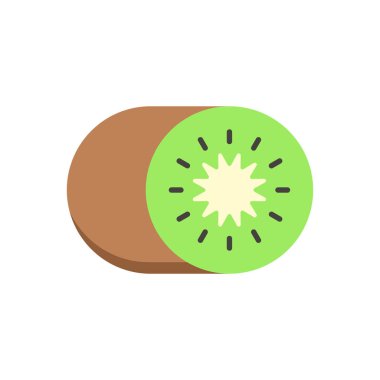 Beyaz arkaplanda izole edilmiş Kivi meyve vektör simgesi
