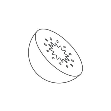 Beyaz arkaplanda izole edilmiş Kivi meyve vektör simgesi