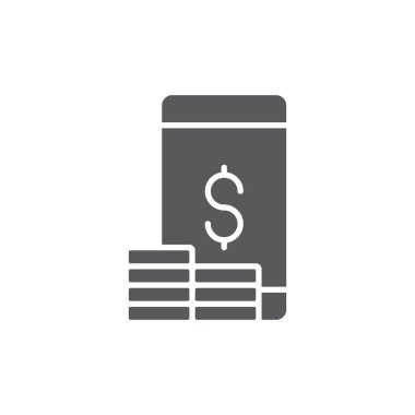 Mobil ödeme vektör simgesi aktarımı beyaz arkaplanda izole edildi