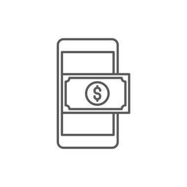 Mobil ödeme vektör simgesi aktarımı beyaz arkaplanda izole edildi