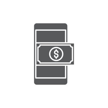 Mobil ödeme vektör simgesi aktarımı beyaz arkaplanda izole edildi