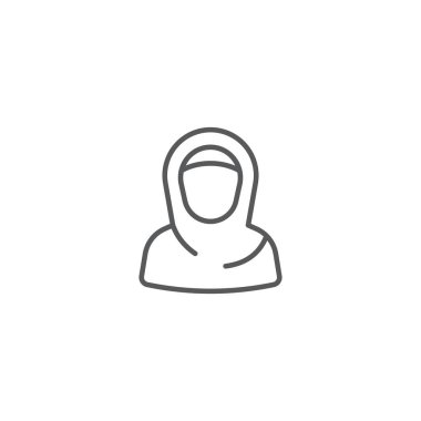 Müslüman kadın vektör simgesi beyaz arkaplanda izole edildi