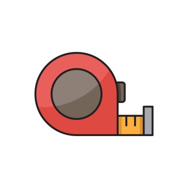 Rulet, mezura vektör simgesi simgesi araçları beyaz arkaplanda izole