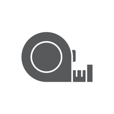 Rulet, mezura vektör simgesi simgesi araçları beyaz arkaplanda izole