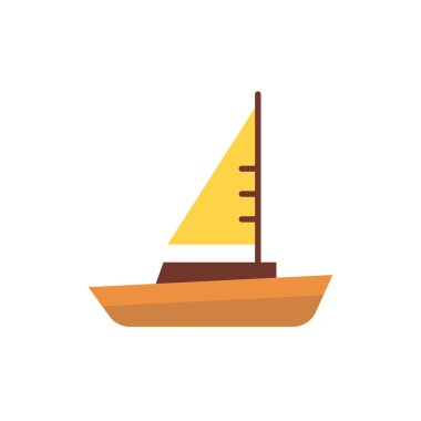 Yelkenli gemi vektör simgesi beyaz arkaplanda izole edildi
