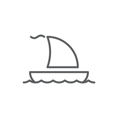 Yelkenli gemi vektör simgesi beyaz arkaplanda izole edildi