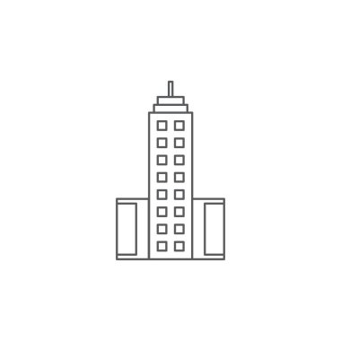 Gökdelen inşaat vektör simgesi beyaz arkaplanda izole edildi