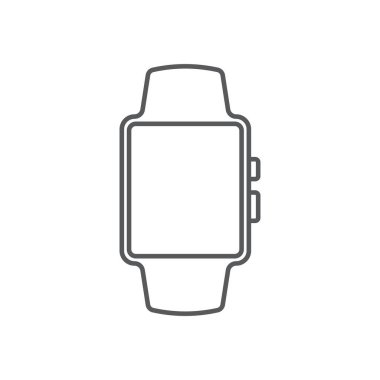 Beyaz arkaplanda izole edilmiş akıllı saat vektör simgesi teknolojisi