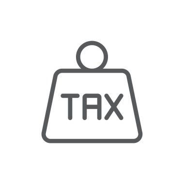 Vergi ağırlık vektör simgesi beyaz arkaplanda izole edildi