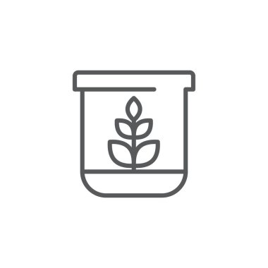 Beyaz zemin üzerinde bitki çiçeği vektör simgesi olan yuvarlak teraryum