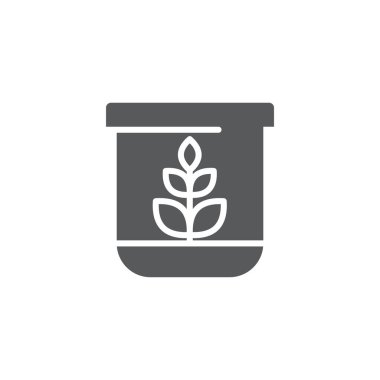 Beyaz zemin üzerinde bitki çiçeği vektör simgesi olan yuvarlak teraryum