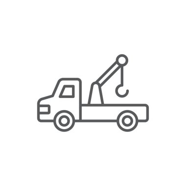 Beyaz arkaplanda izole edilmiş çekici kamyon vektör simgesi