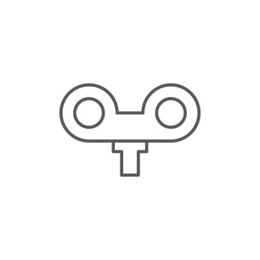 Beyaz arkaplanda izole edilmiş anahtar vektör simgesi kilidini kur