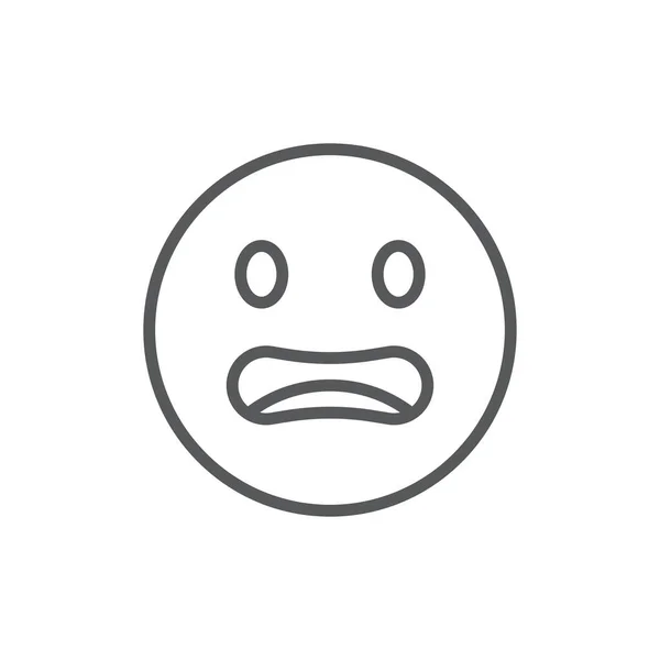 Simbol Ikon Vektor Emoticon Wajah Yang Khawatir Diisolasi Pada Latar - Stok Vektor