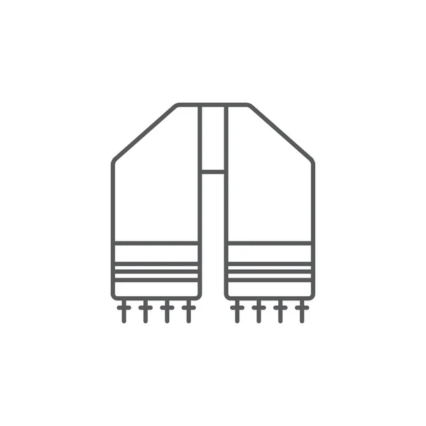 Symbole Vectoriel Hébreu Tallit Isolé Sur Fond Blanc — Image vectorielle