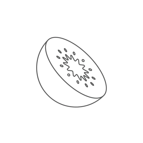 白い背景に隔離されたキウイフルーツベクトルアイコンのシンボルフルーツ — ストックベクタ