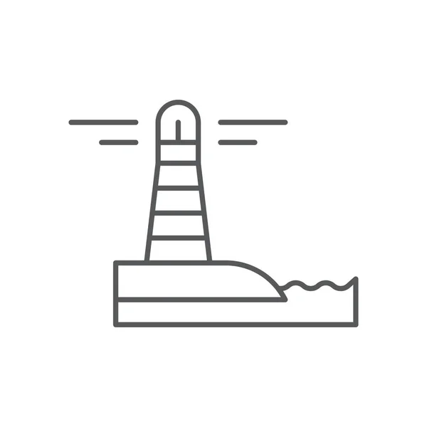 Phare Éclairage Icône Vecteur Eau Océan Symbole Isolé Sur Fond — Image vectorielle