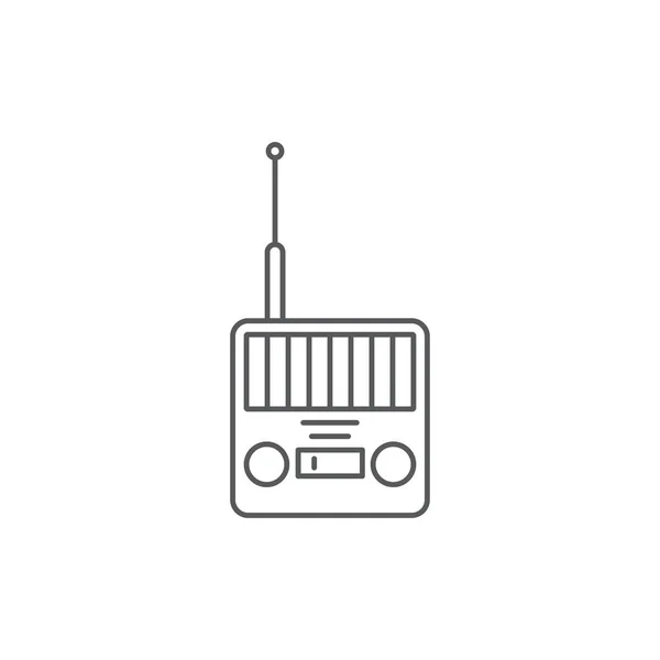 Retro Radio Vector Symbool Oud Elektronisch Geïsoleerd Witte Achtergrond — Stockvector