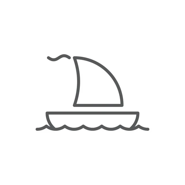 Zeilschip Vector Symbool Geïsoleerd Witte Achtergrond — Stockvector
