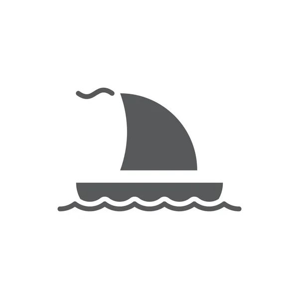 Zeilschip Vector Symbool Geïsoleerd Witte Achtergrond — Stockvector