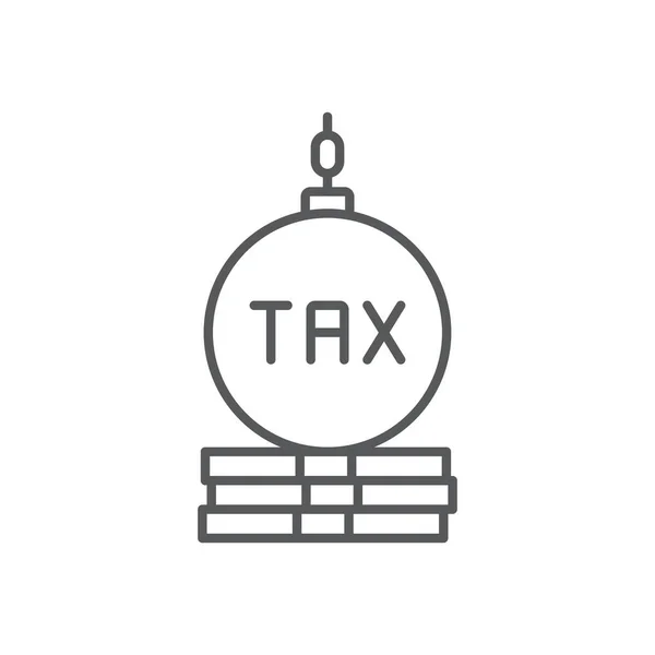 Tax Weight Vector Icon Symbol Isolated White Background — Stock Vector
