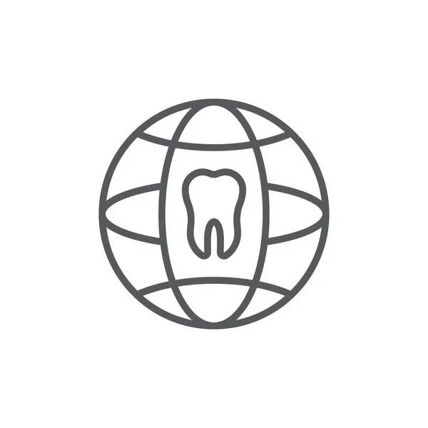 Ząb Kula Wektorowa Znak Ikony Symbol Izolowane Białym Tle — Wektor stockowy