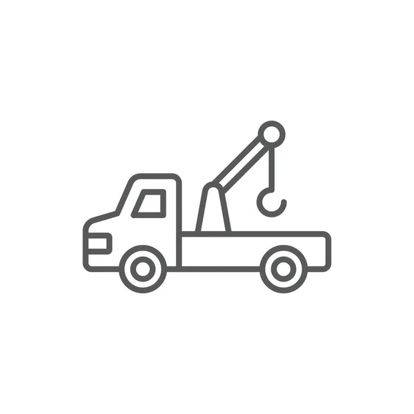 Tow Truck Vector Icon Symbol Isolated White Background — Stock Vector