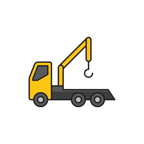 Tow Truck Vector Icon Symbol Isolated White Background — Stock Vector