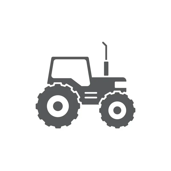 Tractor Vector Icon Symbol Harvest Tool Isolated White Background — Stock Vector