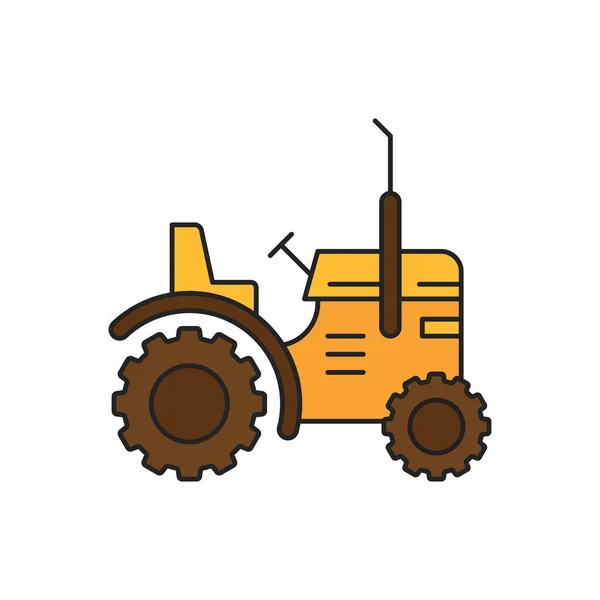 Tractor Vector Icon Symbol Harvest Tool Isolated White Background — Stock Vector