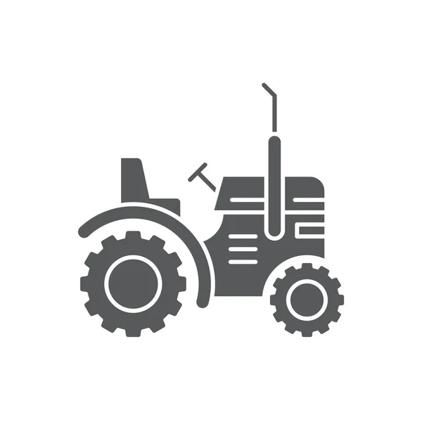 Tractor Vector Icon Symbol Harvest Tool Isolated White Background — Stock Vector