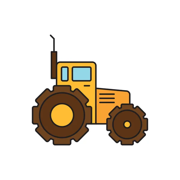 Traktor Vektor Ikon Symbol Skörd Verktyg Isolerad Vit Bakgrund — Stock vektor