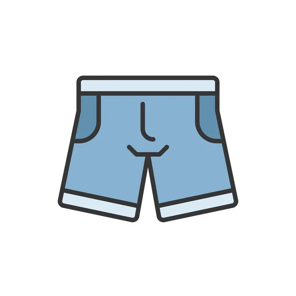 Pantalones Cortos Vector Icono Símbolo Viajar Ropa Aislada Sobre Fondo — Archivo Imágenes Vectoriales