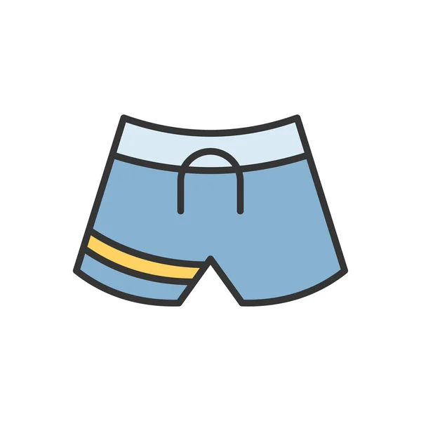 旅行短裤矢量图标符号旅行服装隔离在白色背景 — 图库矢量图片
