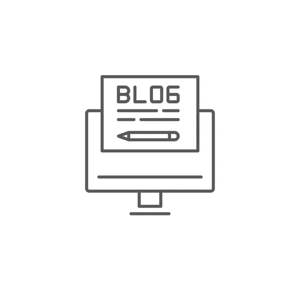 Escribe Blog Post Vector Icono Símbolo Aislado Sobre Fondo Blanco — Vector de stock