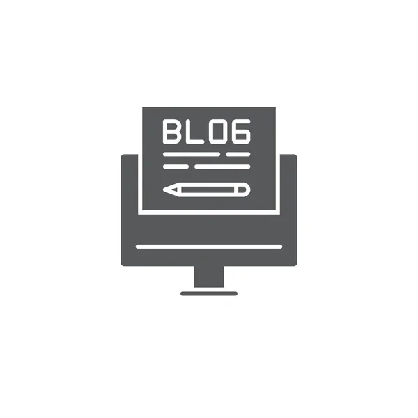 Escribe Blog Post Vector Icono Símbolo Aislado Sobre Fondo Blanco — Vector de stock