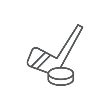 Buz hokeyi vektör simgesi sporu beyaz arkaplanda izole edildi