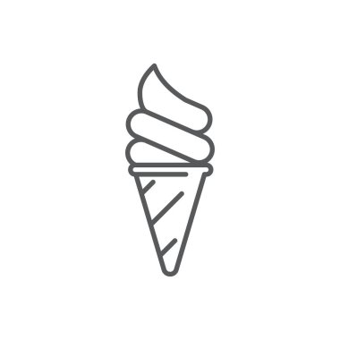 Dondurma koni vektör simgesi beyaz arkaplanda izole