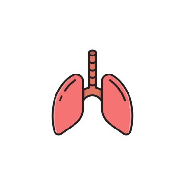 Beyaz arkaplanda insan ciğerleri vektör simgesi izole